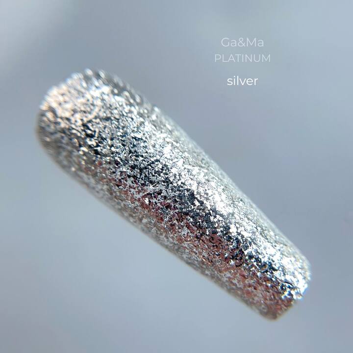 GA&MA. Platinum SILVER, 5 g, Гель для дизайну, рідка поталь #2