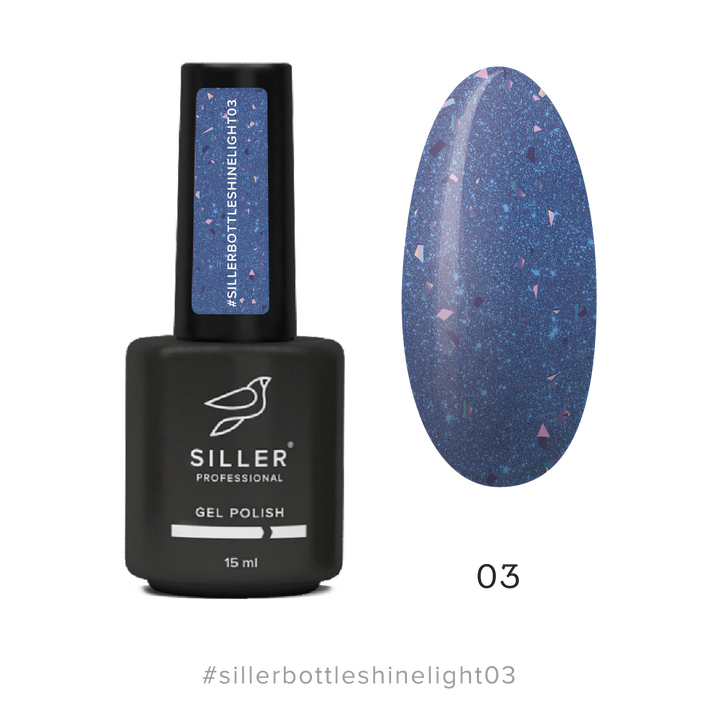 SILLER Bottle Shine Light Gel №3, 15 ml, гель твердий з поталлю, світловідбиваючий #1