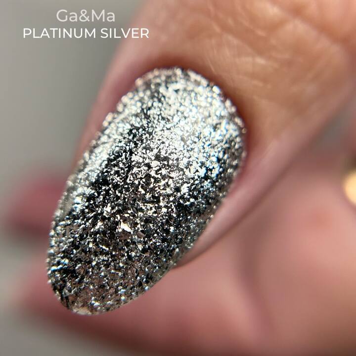 GA&MA. Platinum SILVER, 5 g, Гель для дизайну, рідка поталь #3