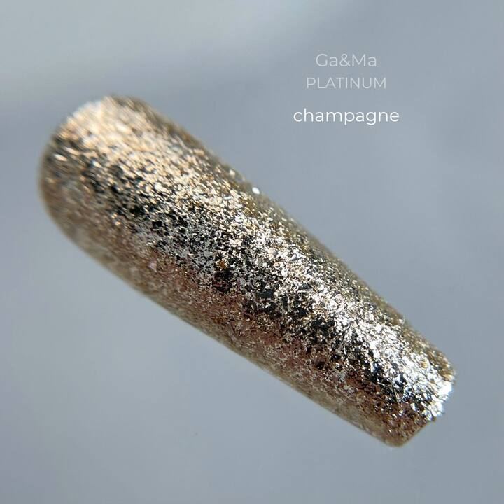 GA&MA. Platinum CHAMPAGNE, 5 g, Гель для дизайну, рідка поталь #2