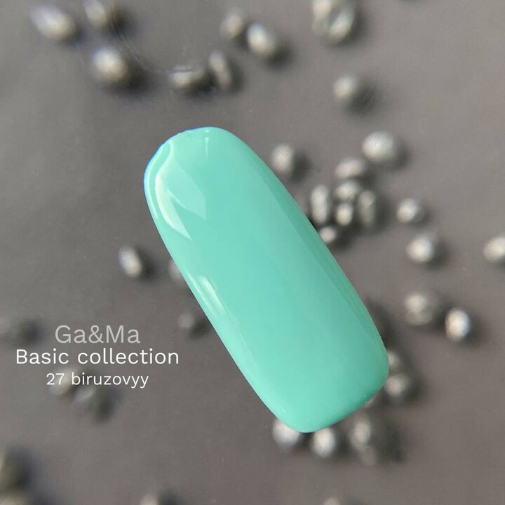 GA&MA. Gel polish #27 TURQUOISE, 10 ml, гель-лак, бірюзовий #2