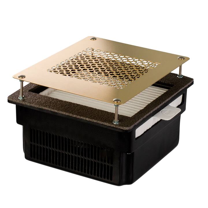 TERI, Built-in Nail dust Collector "Teri Turbo", Витяжка вбудовувана, чорна зі сталевою решіткою "gold" #2