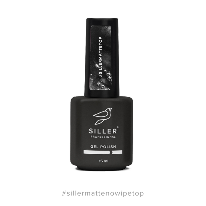 SILLER Top MATTE No Wipe, 15 ml, Топ матовий без липкого шару #1