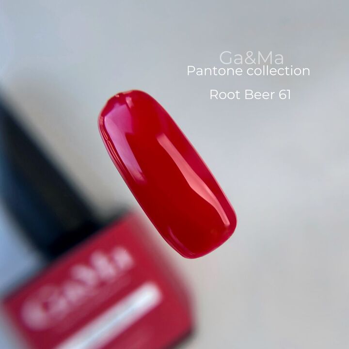 GA&MA. Gel polish #61 ROOT BEER, 10 ml, гель-лак, темний червоний #8