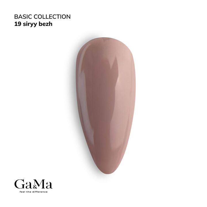 GA&MA. Gel polish #19 GRAY BEIGE, 10 ml, гель-лак, сірий беж #2