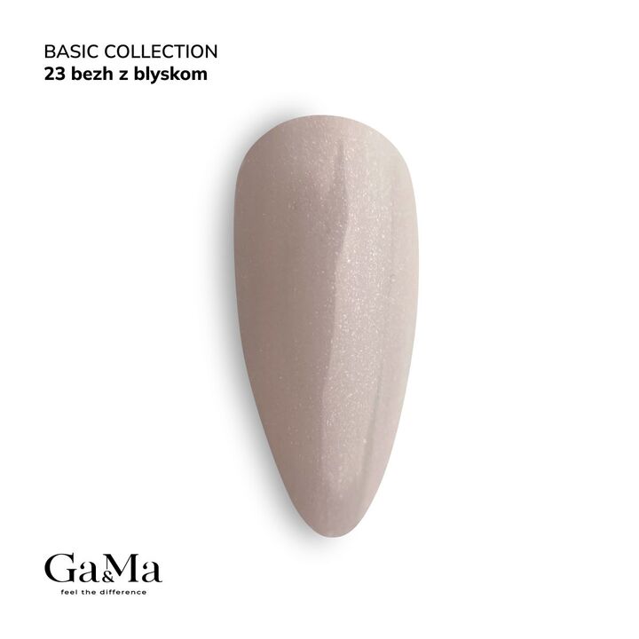 GA&MA. Gel polish #23 SHIMMER BEIGE, 10 ml, гель-лак, беж з ніжним шимером #3