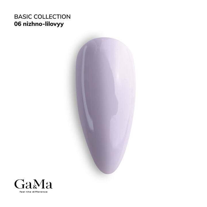 GA&MA. Gel polish #6 LILAC, 10 ml, гель-лак, ніжний ліловий #3