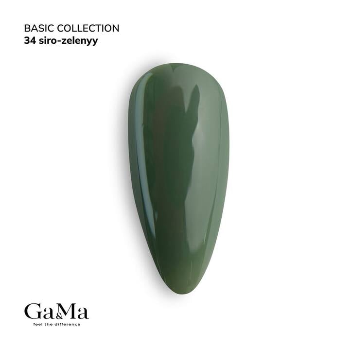 GA&MA. Gel polish #34 OLIVE, 10 ml, Gel-Lack, graugrün #4