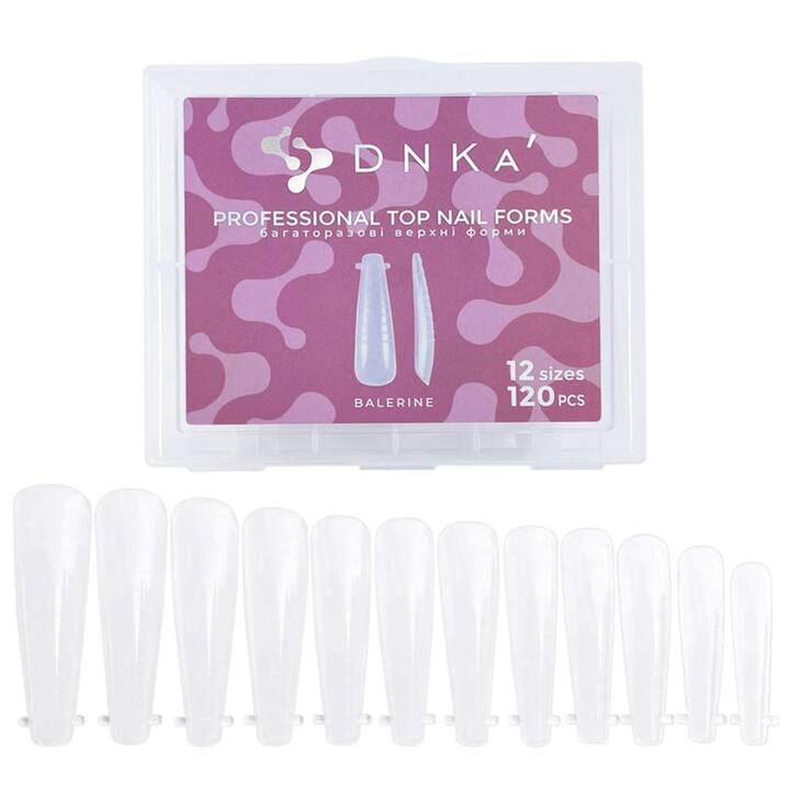 DNKa’. Top Nail Forms, Ballerina (Coffin), 120 шт, Верхні форми, балерина #1