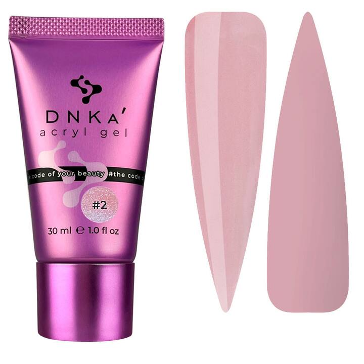 DNKa’ Аcryl Gel #0002 Vitrage, полупрозрачный розовый, 30 ml, акрилгель (тюбик) #1