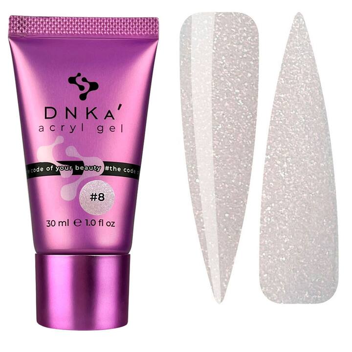 DNKa’ Аcryl Gel #0008 Sand, бежевый с шиммером, 30 ml, акрилгель (тюбик) #1