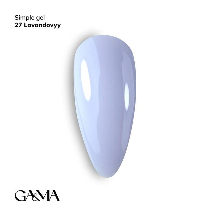 GA&MA. Simple builder gel #27 Lavender, 15 ml, żel bez opiłowania, lawendowy #2