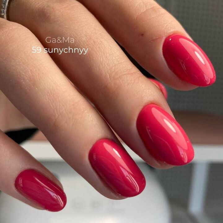 GA&MA. Gel polish #59 SHIMMER STRAWBERRY, 10 ml, гель-лак, суничний з делікатним шимером #2