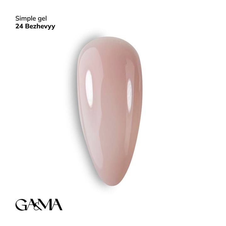 GA&MA. Simple builder gel #24 Beige, 15 ml, żel bez opiłowania, beżowy #8