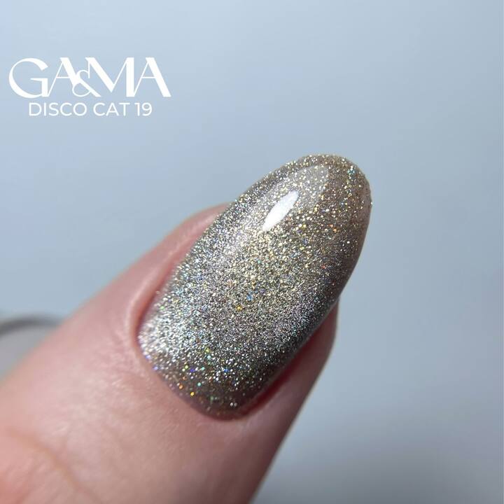 GA&MA. Gel polish Disco cat #19, гель-лак світловідбиваючий «Котяче око», 10 ml ( попередня упаковка) #2