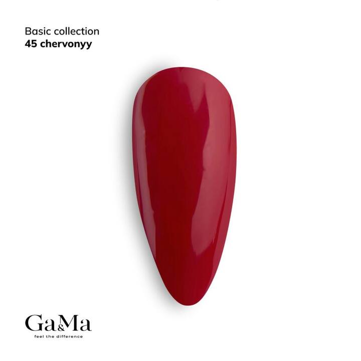 GA&MA. Gel polish #45 CLASSIC RED, 10 ml, gel polish, rouge #5