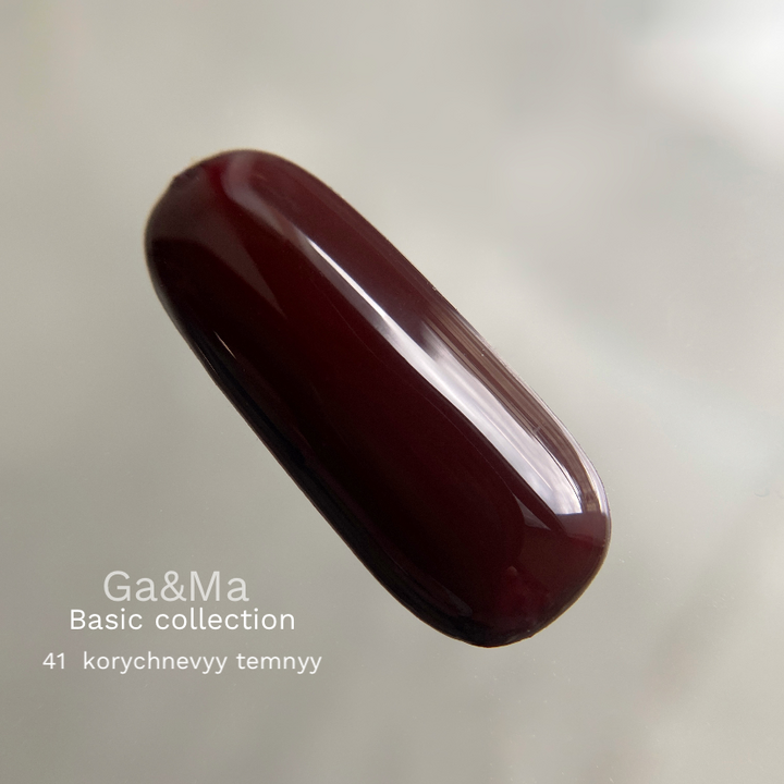 GA&MA. Gel polish #41 DARK BROWN, 10 ml, гель-лак, коричневий темний (оновлений) #8