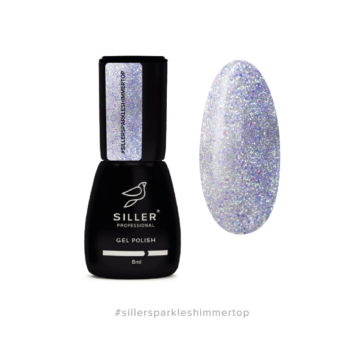 SILLER Top Sparkle Shimmer, 8 ml, Топ з блискітками #1