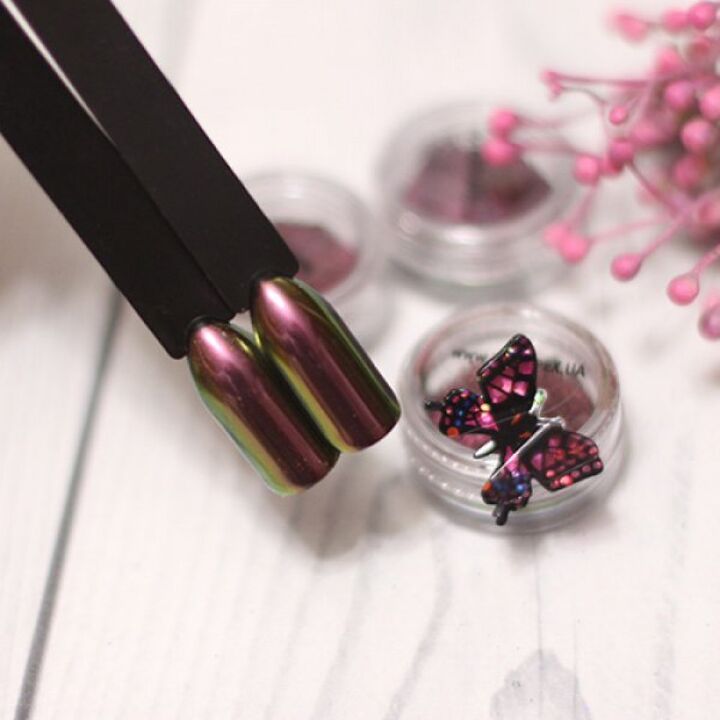 NAILAPEX Mirror powder, Втирка Жук (малиново-зелена) #1