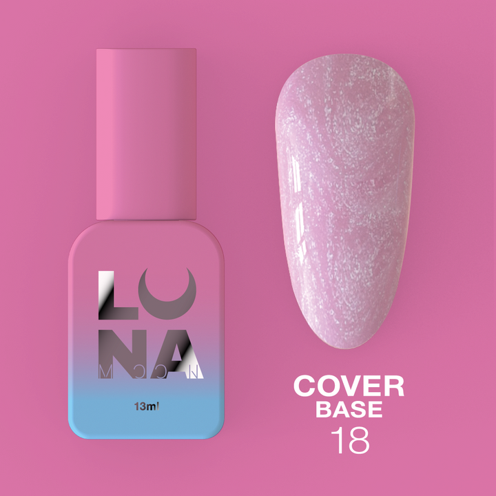 LUNAmoon. Cover BASE #18, PALE PINK with SHIMMER, 13 ml #2