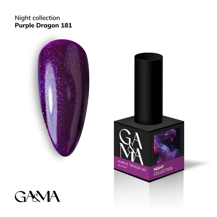 GA&MA. Gel polish #181 PURPLE DRAGON, 10 ml, гель-лак, фіолетовий з шимером #1