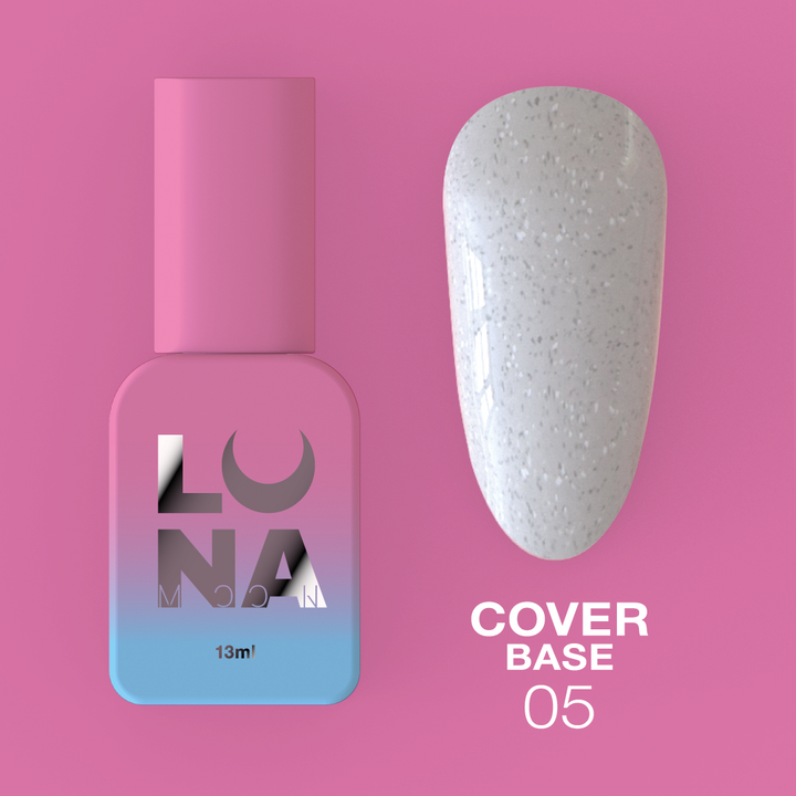 LUNAmoon. Cover BASE #5, WHITE with SHIMMER, 13 ml #2