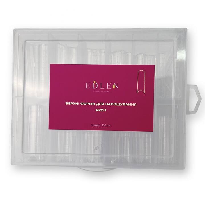 EDLEN. Top Nail Forms "ARCH" with French form, 120 pcs, Верхні форми для нарощування арочні + молди, 120 шт #1