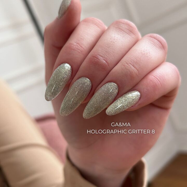 GA&MA. Reflective Gel polish, HOLOGRAPHIC GLITTER #8, 10 ml, гель-лак світловідбиваючий ( попередня упаковка) #6