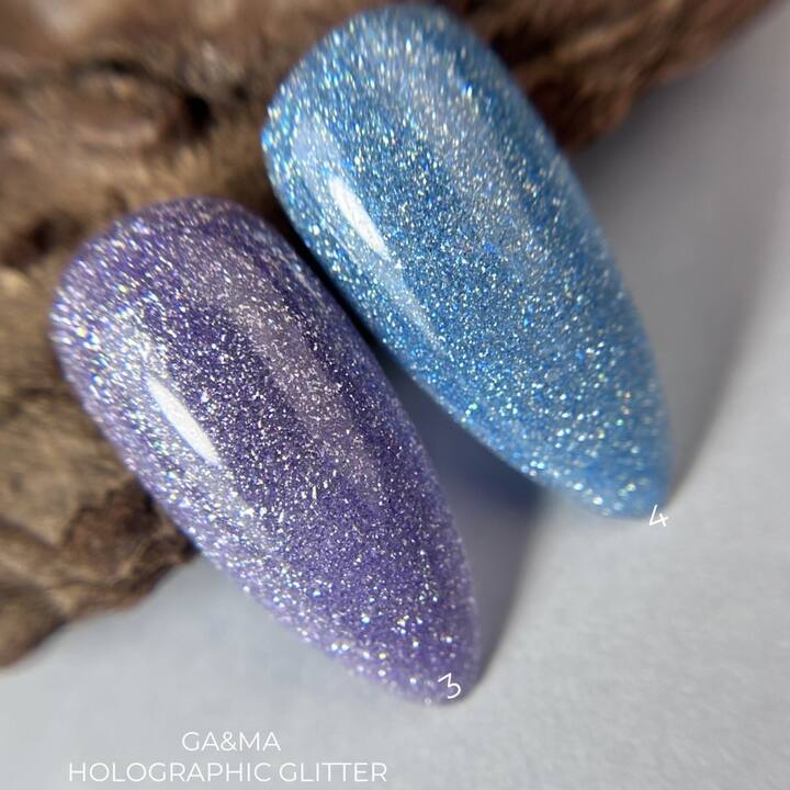 GA&MA. Reflective Gel polish, HOLOGRAPHIC GLITTER #3, 10 ml, гель-лак світловідбиваючий ( попередня упаковка) #2