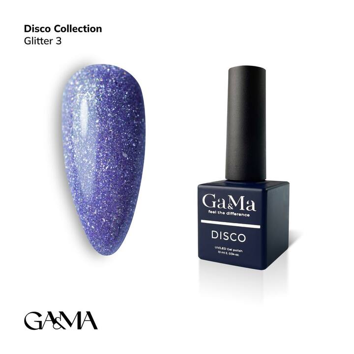 GA&MA. Reflective Gel polish, HOLOGRAPHIC GLITTER #3, 10 ml, гель-лак світловідбиваючий ( попередня упаковка) #1