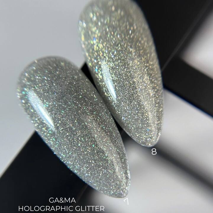 GA&MA. Reflective Gel polish, HOLOGRAPHIC GLITTER #7, 10 ml, гель-лак світловідбиваючий ( попередня упаковка) #2
