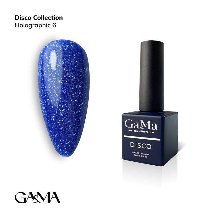 GA&MA. Reflective Gel polish, HOLOGRAPHIC #6, 10 ml, гель-лак світловідбиваючий ( попередня упаковка) #1
