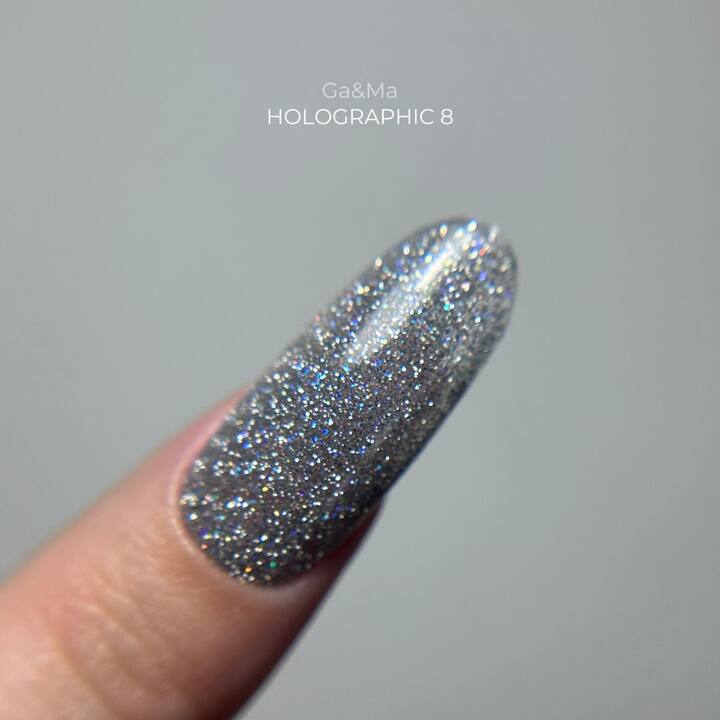 GA&MA. Reflective Gel polish, HOLOGRAPHIC #8, 10 ml, гель-лак світловідбиваючий ( попередня упаковка) #4