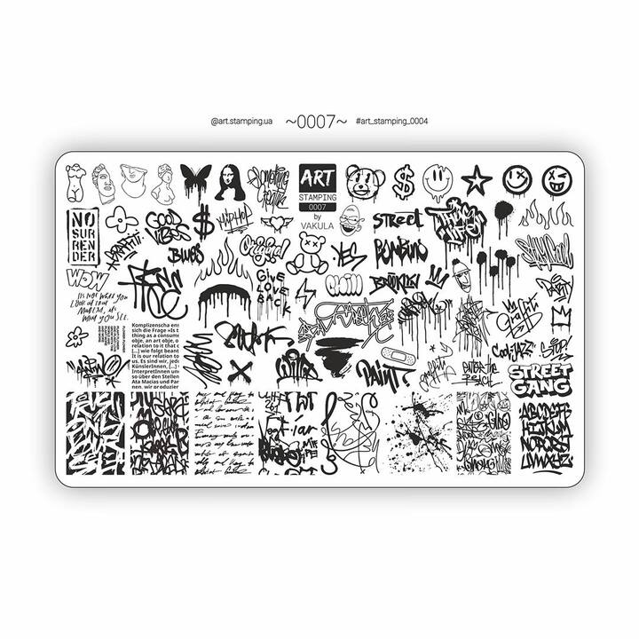 ART STAMPING Пластина для стемпинга 0007 «Graffiti» by Vakula — Стемпинг, NAILSMADE