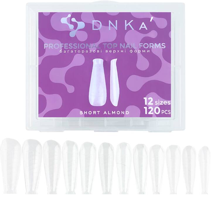 DNKa’. Top Nail Forms, Short Almond, 120 шт, Верхні форми (короткий мигдаль) #1