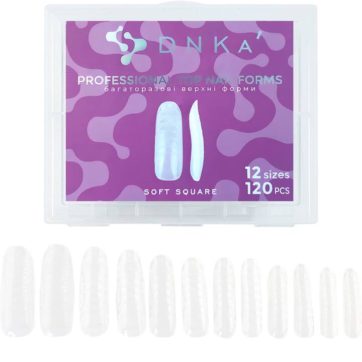 DNKa’. Top Nail Forms, Soft Square, 120 шт, Верхні форми (м'який квадрат) #1