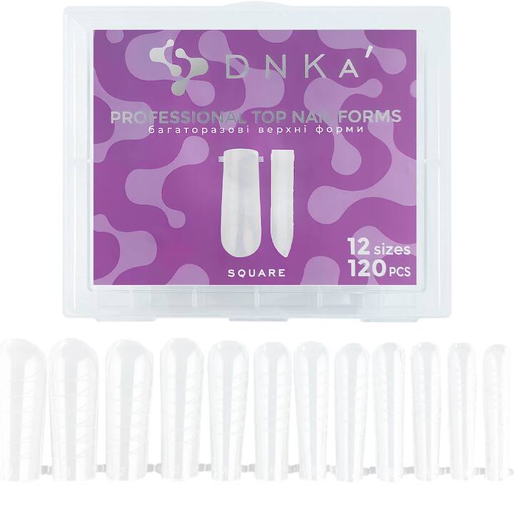 DNKa’. Top Nail Forms, Square, 120 шт, Верхні форми (квадрат) #1