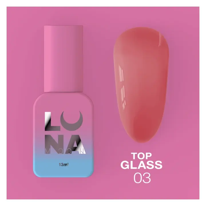 LUNAmoon. Glass Top Coat #3, 13 ml, топ кольоровий глянцевий #2
