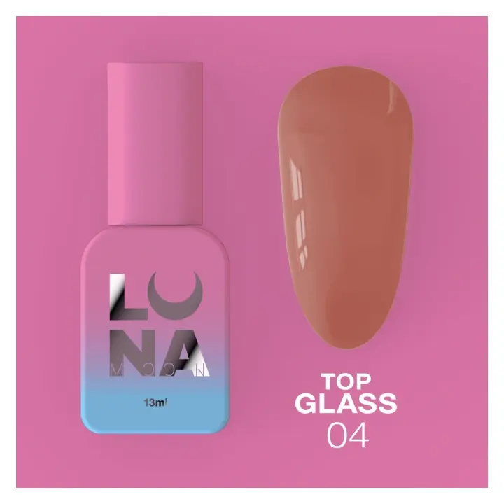 LUNAmoon. Glass Top Coat #4, 13 ml, топ кольоровий глянцевий #2