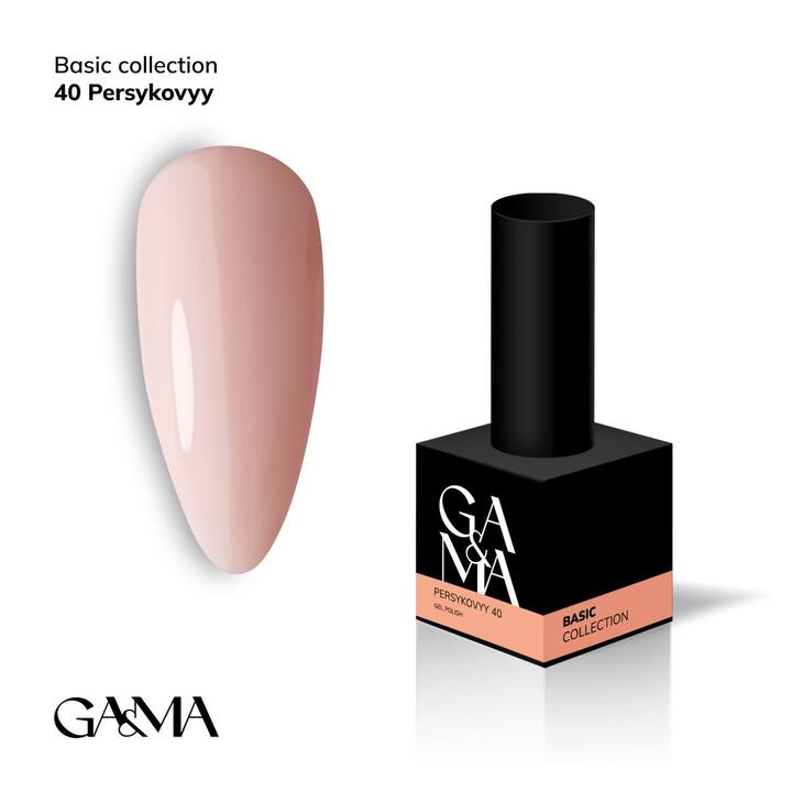 GA&MA. Gel polish #40 PEACH, 10 ml, gel polish, brzoskwiniowy #1