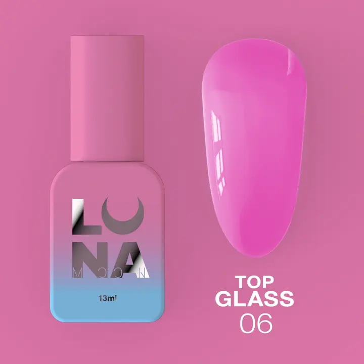 LUNAmoon. Glass Top Coat #6, 13 ml, топ кольоровий глянцевий #2