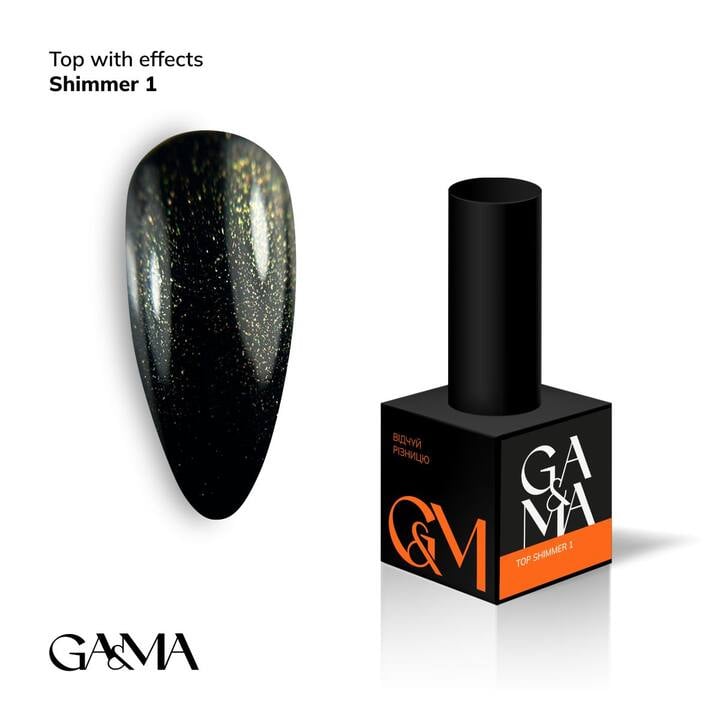 GA&MA. SHIMMER TOP #1, 10 ml, топ із золотистим шимером #1