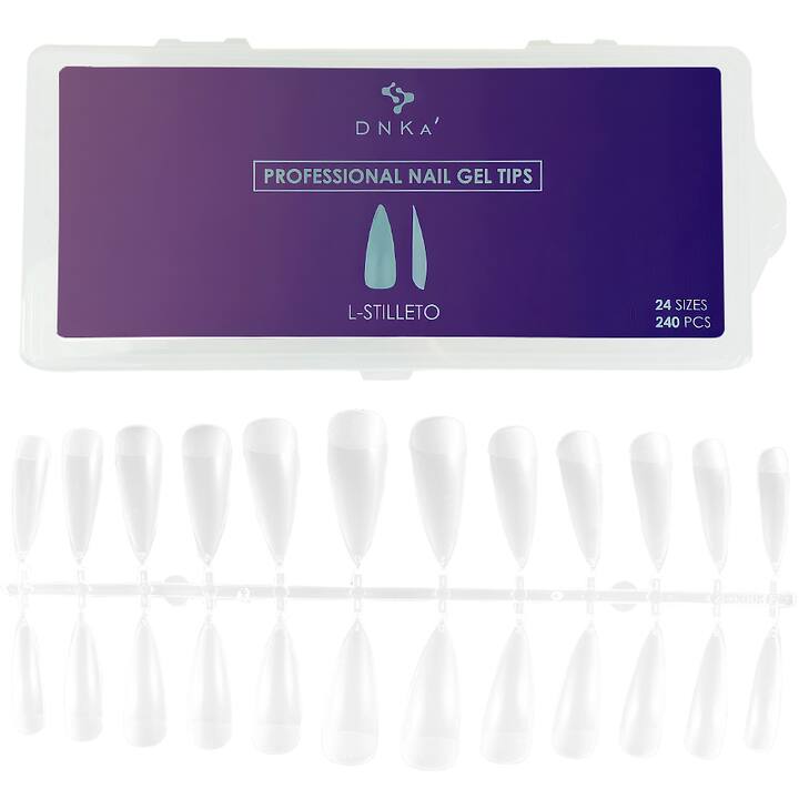 DNKa’. Professional Nail Gel Tips, L-Stilleto, 240 pcs, гелеві тіпси, стилет L, 240 штук #1