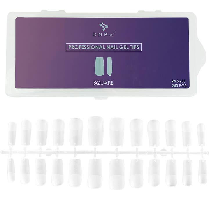 DNKa’. Professional Nail Gel Tips, Square, 240 pcs, гелеві тіпси, квадрат, 240 штук #1