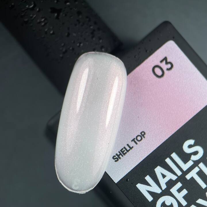 NOTD. Shell Top #03, 10 ml, перлинний топ з рожевою втиркою #3