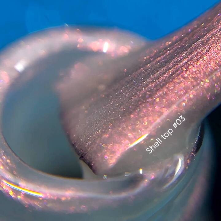 NOTD. Shell Top #03, 10 ml, перлинний топ з рожевою втиркою #2