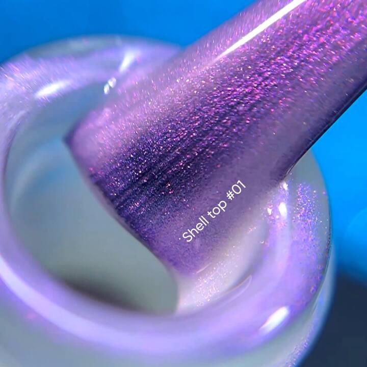 NOTD. Shell Top #01, 10 ml, перлинний топ з ліловою втиркою #2