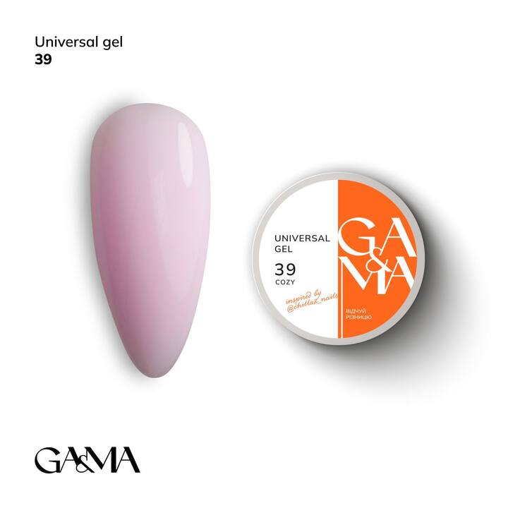 GA&MA. Universal gel #39 "Cozy", 15 ml, gel sem lixamento #1
