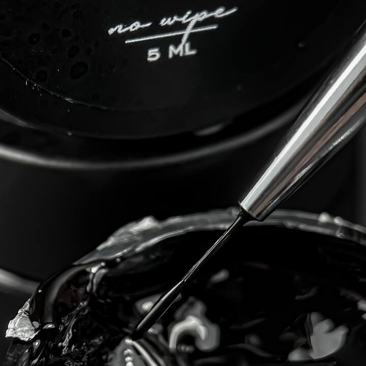 NOTD Gel paint NO wipe Black, 5 ml, чорна гель-фарба без липкого шару #3