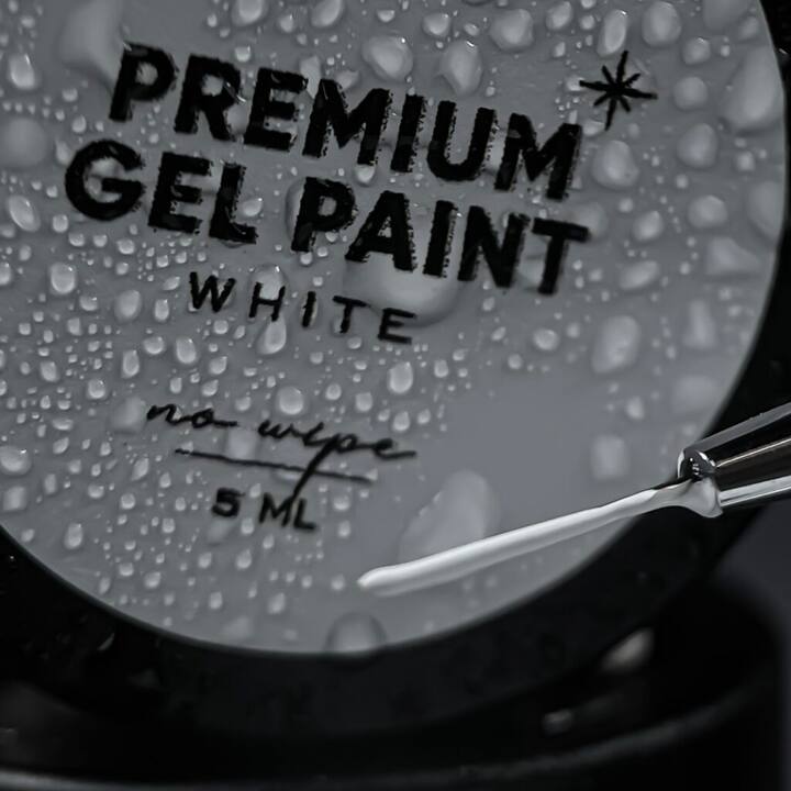 NOTD Gel paint NO wipe White, 5 ml, біла гель-фарба без липкого шару #3